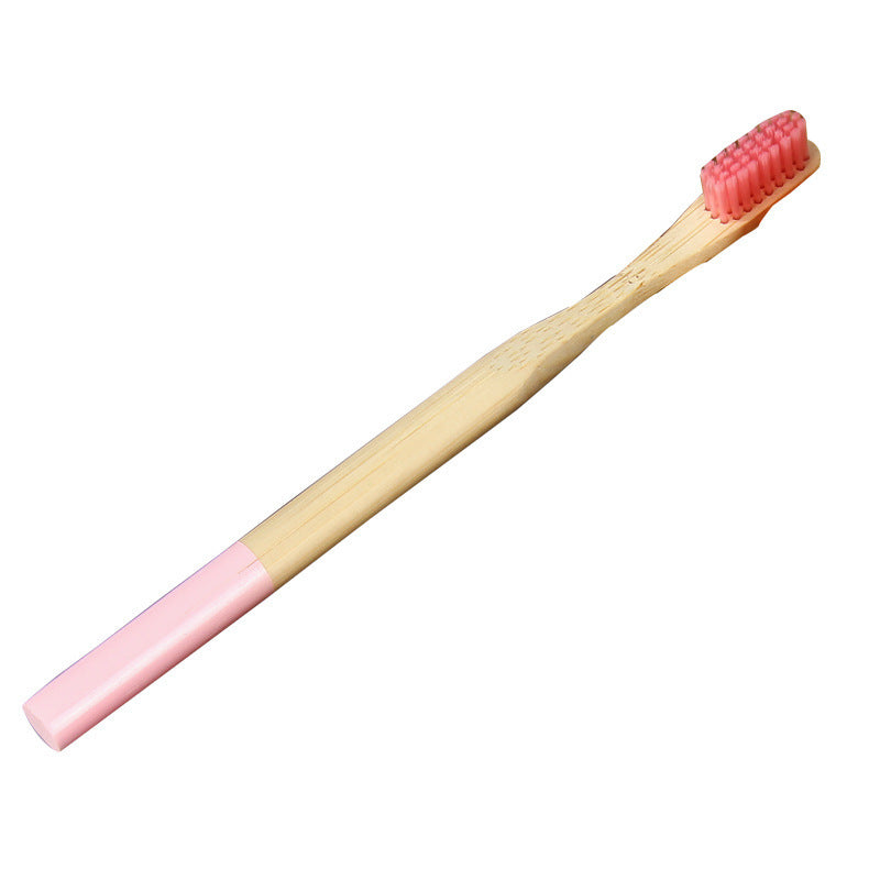 Environmental Protection Bamboo Toothbrush Set Painted Lacquer Round Handle Color