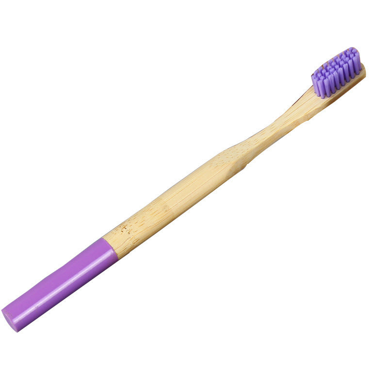 Environmental Protection Bamboo Toothbrush Set Painted Lacquer Round Handle Color