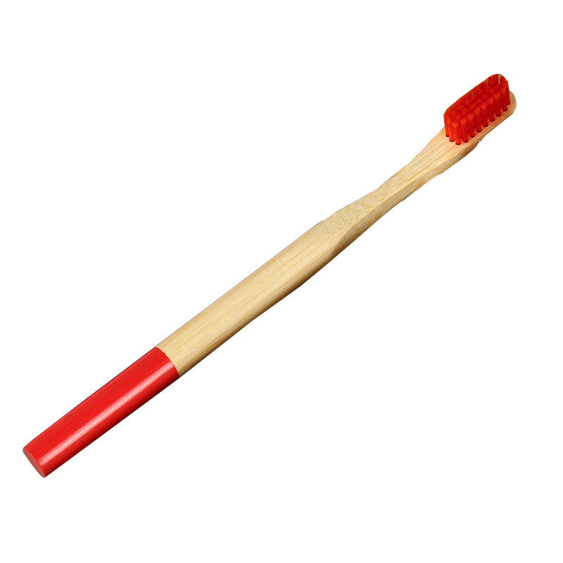 Environmental Protection Bamboo Toothbrush Set Painted Lacquer Round Handle Color