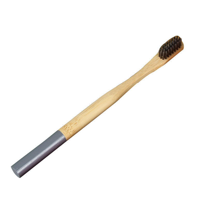 Environmental Protection Bamboo Toothbrush Set Painted Lacquer Round Handle Color