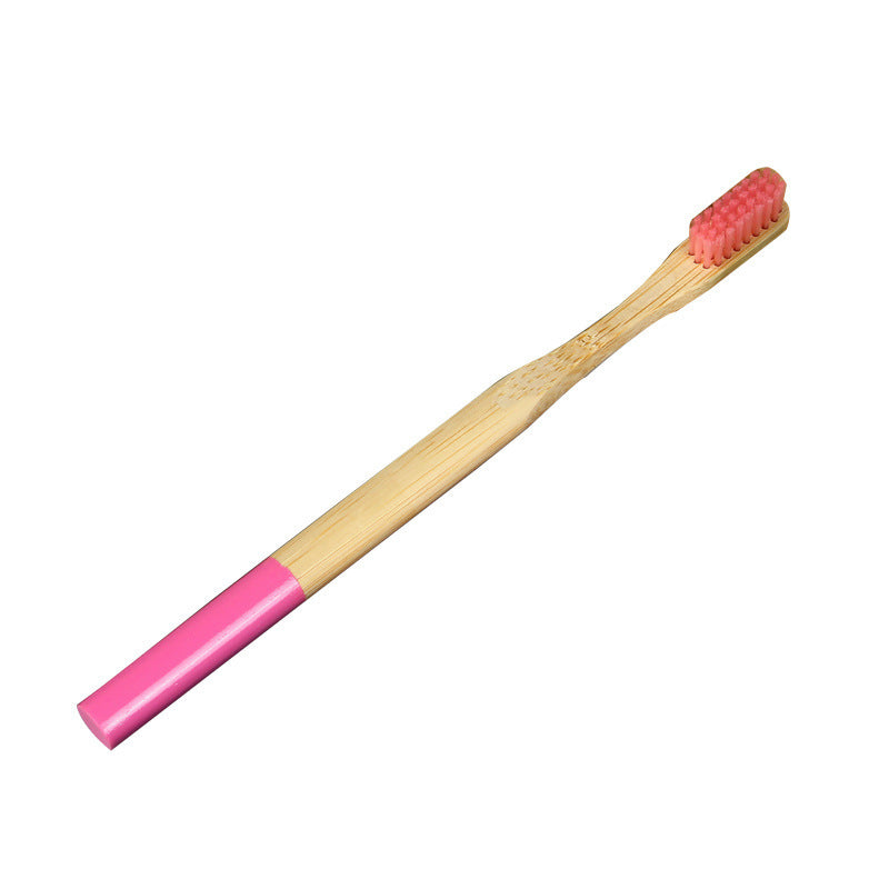 Environmental Protection Bamboo Toothbrush Set Painted Lacquer Round Handle Color